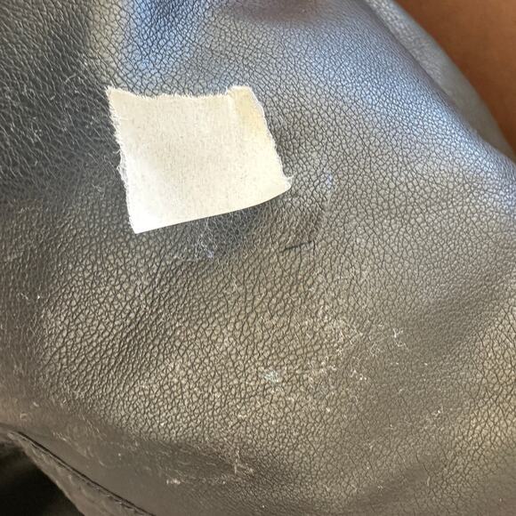 Rebecca Taylor Black Faux Leather Mini Tunic Dress XS Edgy Designer $295 Flaw - Picture 11 of 11